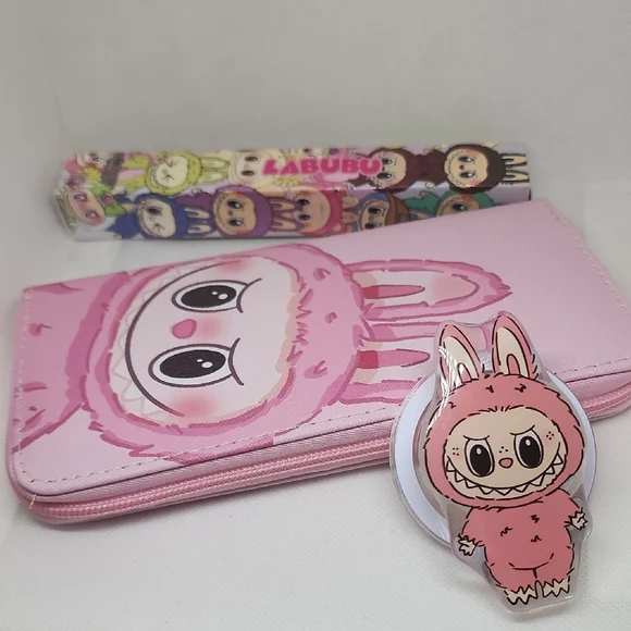 Labubu Pink Wallet with Character Design - Picture 1 of 4